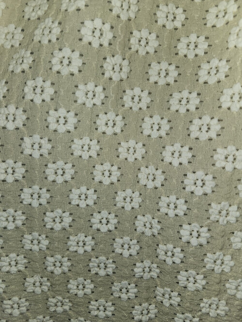 BiBi Light Beige Floral Eyelet Button-Down Shirt - Picture 8 of 9